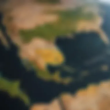 Oil Producing Regions World map highlighting key oil-producing regions
