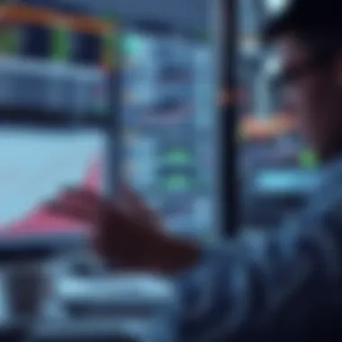 Analyzing Financial Data Illustration of a person analyzing financial data