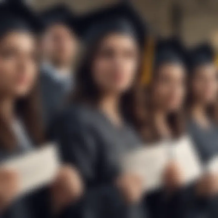 A diverse group of graduates holding their diplomas with confidence