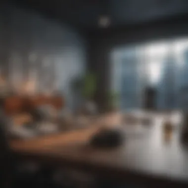 Collaboration Among Entrepreneurs A modern office space with entrepreneurs collaborating on funding strategies.