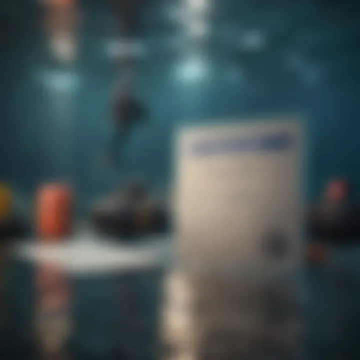 Diving certification cards laid out