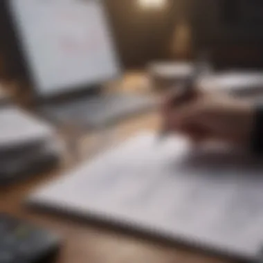 Financial Analysis in Action Person analyzing financial documents and reports