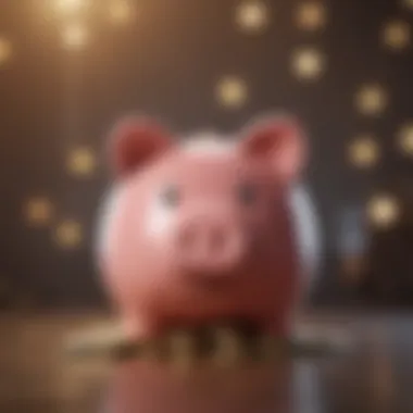 Symbol of Savings Piggy bank filled with coins representing savings