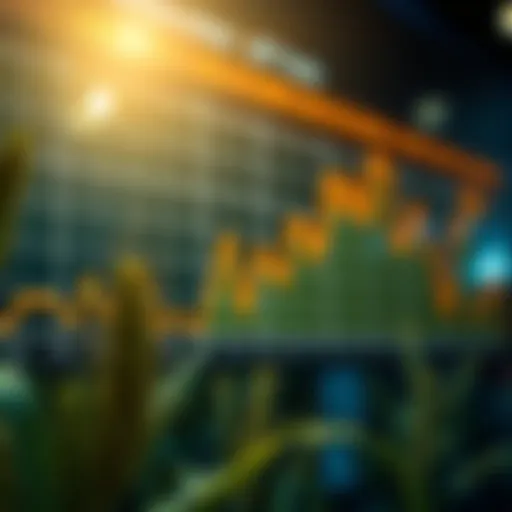 Chart illustrating grain price fluctuations