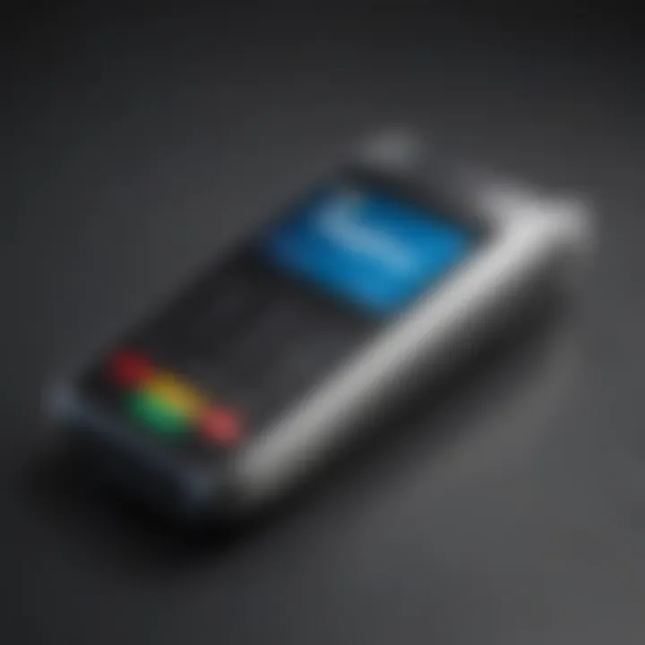 A detailed view of the PayPal portable card machine showcasing its sleek design.