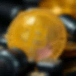 A close-up view of a pure gold coin showcasing its intricate design.