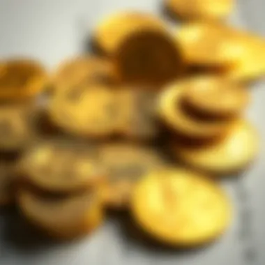 Historical Assortment of Pure Gold Coins An assortment of pure gold coins from different historical periods.